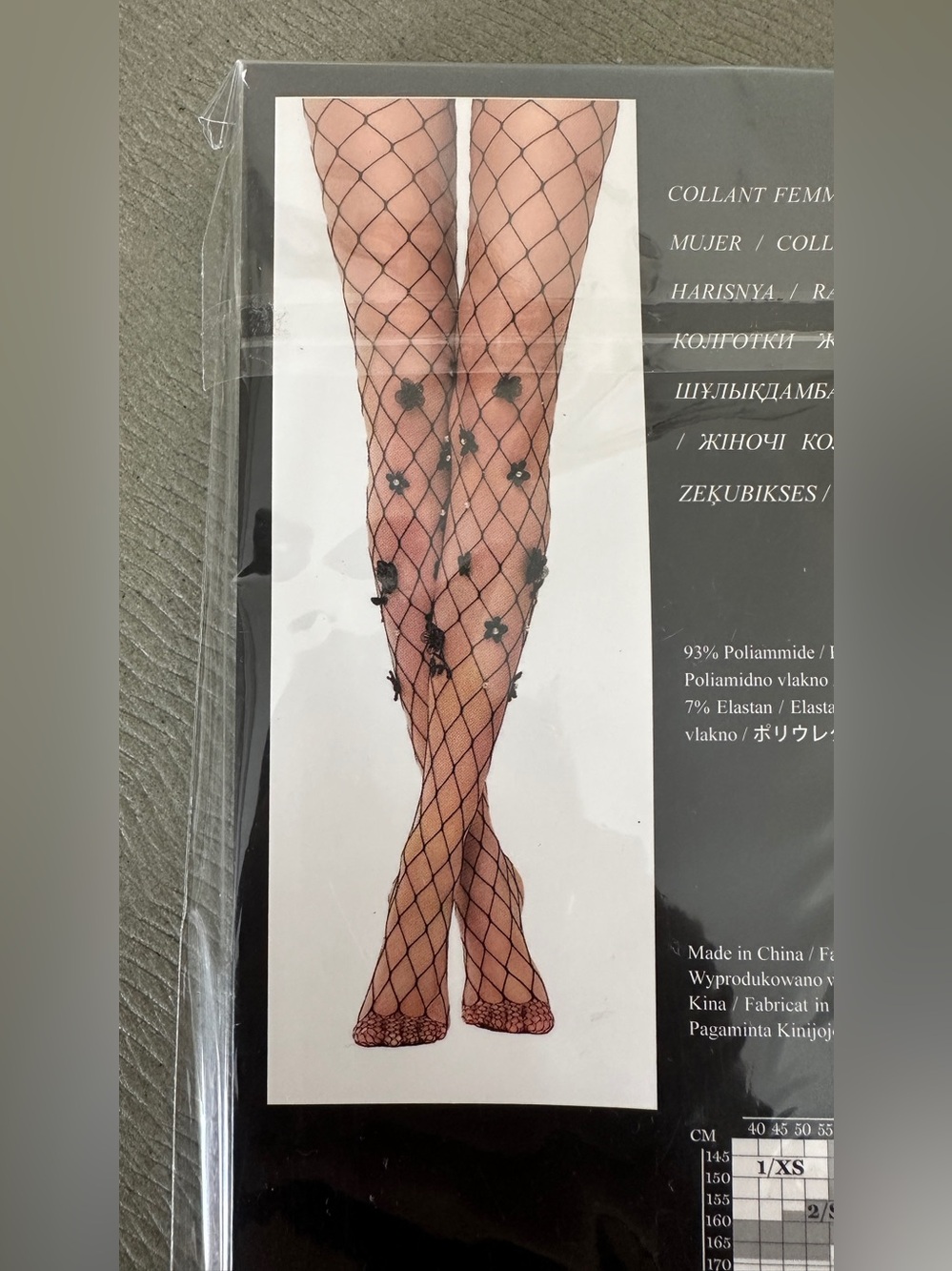 Calzedonia Black Floral Embellished Fishnet Tights - Women Accessories
S/M